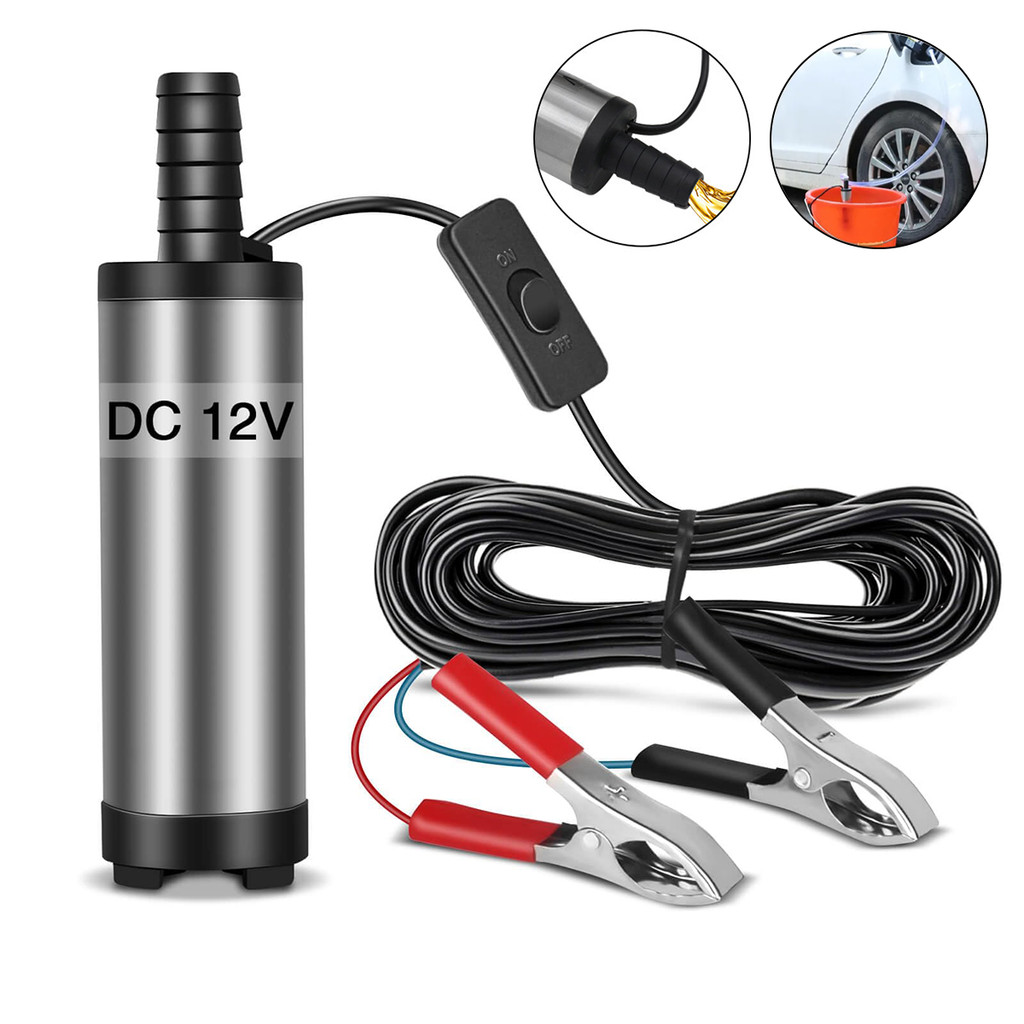 Bomba Submersa Elétrica 12V para Óleo Diesel e Água 1800 L/h (30 L/m), Compacta para Caminhão Ônibus Trator Bateria