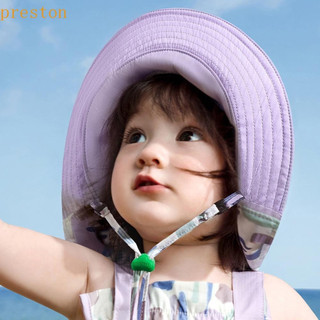 Chapéu de sol infantil PRESTON, chapéu de praia coreano de aba larga, acessório de xale CVFJ