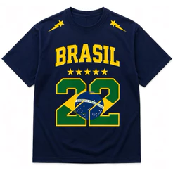 Camiseta camisetão Oversized Brasil 22 Seleção Brasileira Unissex 100% Algodão Envio Imediato