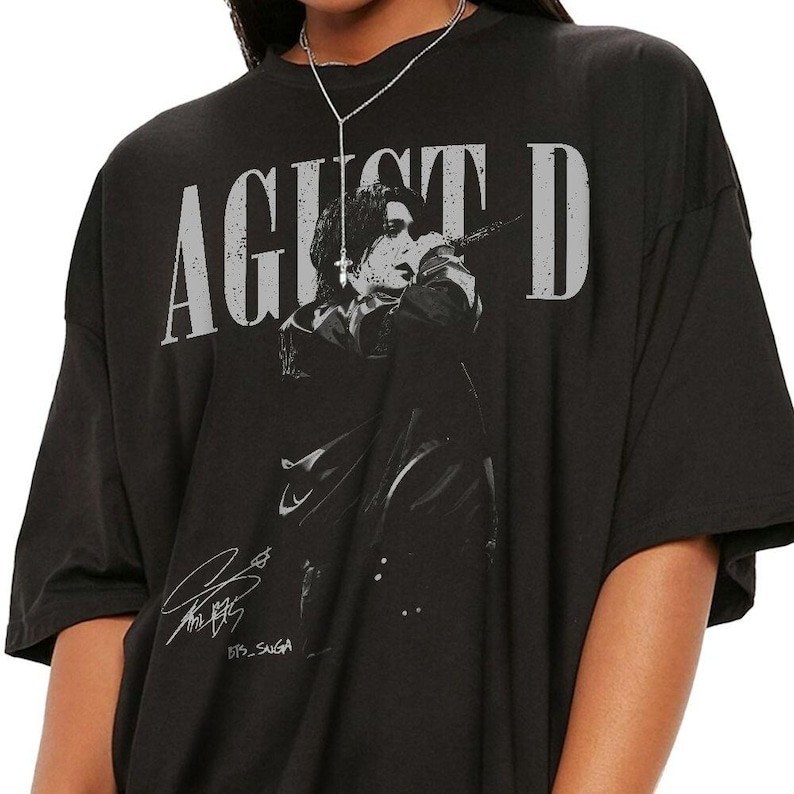 Camiseta Unissex BTS Suga Agust D Tour D Day Estampa Coreana Kpop Confortável Camisa 100% Algodão