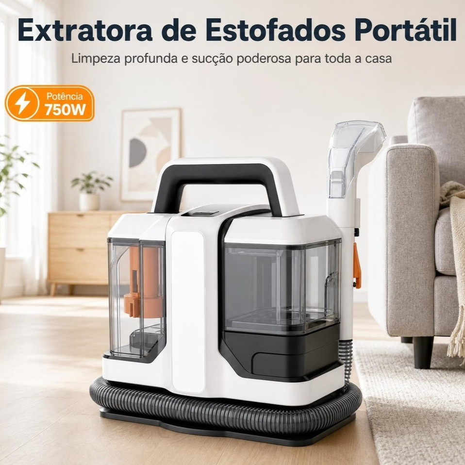 Extratora Lavadora De Estofados 15000Pa Portátil Multifuncional - Para Sofá Colchão E Tapete