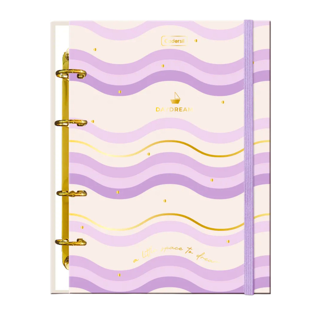 Caderno Colegial Argolado Capa Dura 80 Fls Daydream - CADERSIL Cor:Lilas
