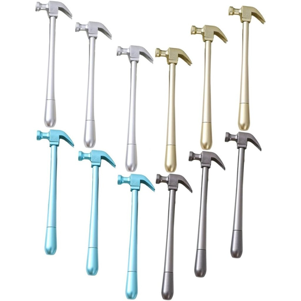 12 canetas de gel com formato de martelo, material de papelaria para escrita, desenho animado, material de papelaria esc