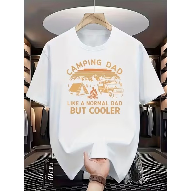 Camiseta Manga Curta Estampada Tema Camping Divertida Confortável Moderna Estilosa para Uso Casual Moda Tendência Verão