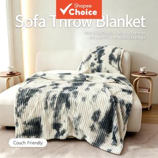 Manta de Flanela com Tie-Dye em Listras Suaves, Manta de Pelúcia Grossa de Coelho para Sofá, Poltrona, Decoração de
