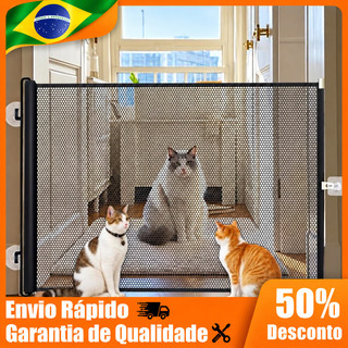 Portão Tela Segurança Bebês Pets Cercadinho Grade Retrátil Cerca Para Crianças