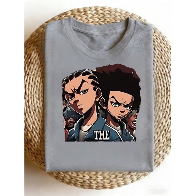 Camiseta Manga Curta Estampada de Personagens de Desenho Confortável Linda Moderna Premium Estilosa para Uso Casual