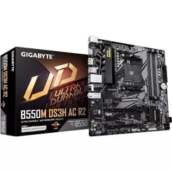 Placa Mãe Gigabyte B550M DS3H AC R2 Wi-Fi AM4 4xDDR4 Chipset AMD B550 mATX