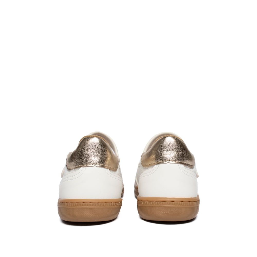 Sapatilha Feminina Via Marte Nobuck Branco/Dourado — imagem 2 de 2