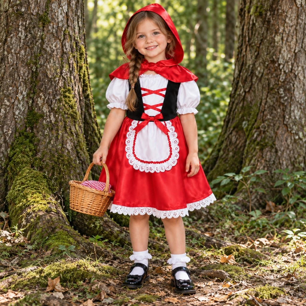 Fantasia Chapeuzinho Vermelho Infantil Luxo 4 A 12 Anos