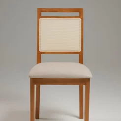 Cadeira para Sala de Jantar com Tela Lisa Madeira Maciça Mel Fenix Marrom