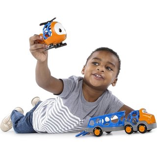 Carrinho de brinquedo infantil com buracos, carro, helicóptero, reboque, caminhão, brinquedo de inércia, presente para b