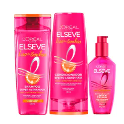 Kit Elseve Shampoo 200ml + Condicionador 200ml + Sérum Liso Dos Sonhos Liquid Hair