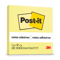 Bloco de notas super adesivas Post-it Amarelo 76x76mm 100 folhas 3M
