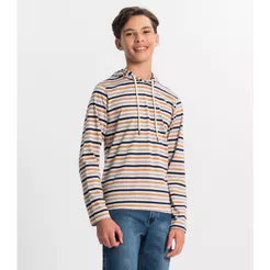 Camiseta Juvenil Menino Listrada Minty Marrom