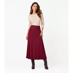 Saia Feminina Midi Evase Dianna Vermelho
