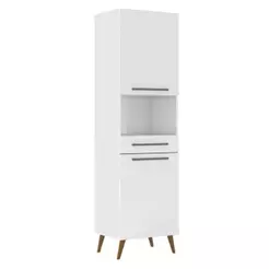 Paneleiro Duplo para Micro-ondas Favorita Branco Lacca