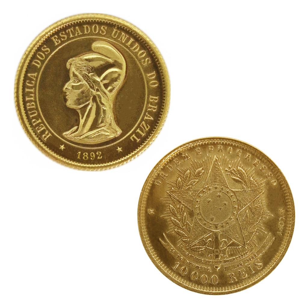 Moeda 10000 Réis 1892 República - 22,5mm - NC - Cópia