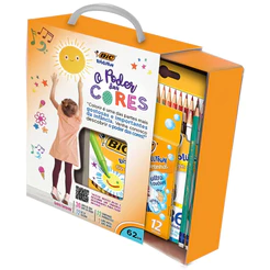 Kit escolar O Poder das Cores com 62 itens Bic