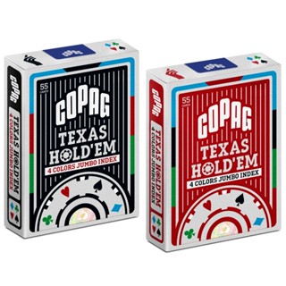 BARALHO DE POKER TEXAS HOLD'EM 4 CORES JUMBO INDEX COPAG 55 CARTAS 100% PLÁSTICO NAIPE GRANDE SIZE em Oferta na Shopee
