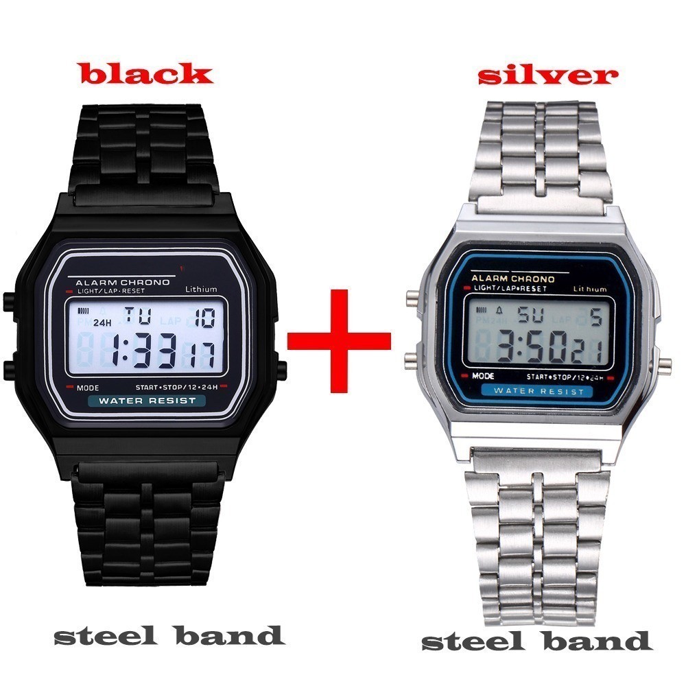 Kit 2 Relógios Digitais Retrô Unissex Premium Estilo Vintage em Oferta na Shopee