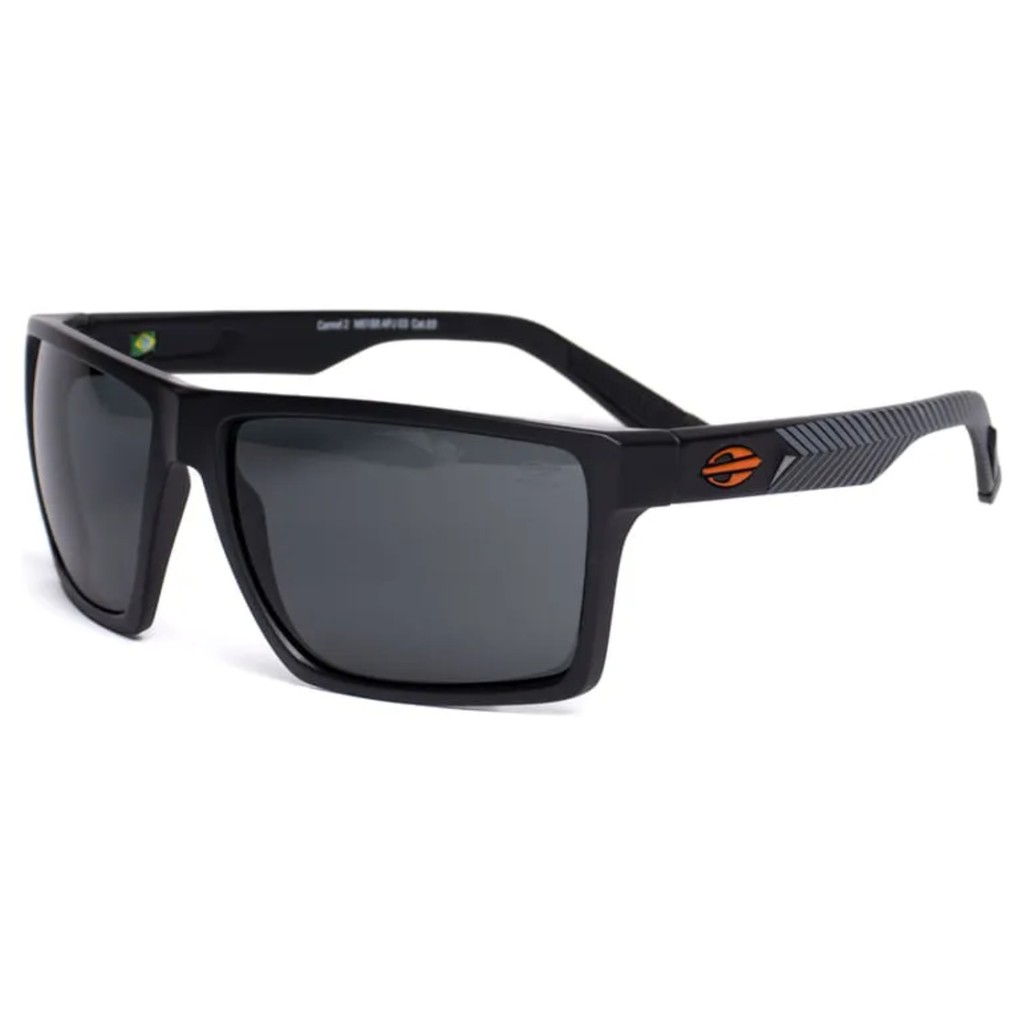 OCULOS SOL MORMAII CARMEL 2 PRETO LARANJA LENTE FUMÊ POLARIZADO