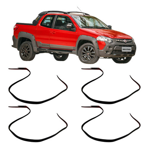 Borracha Acabamento moldura dos paralamas Fiat Strada Adventure 2014 2015 2016 2017 a 2019
