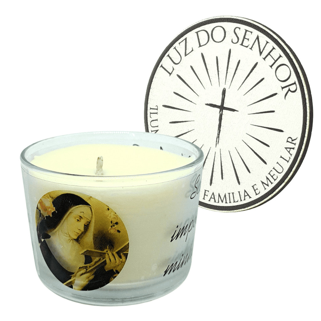 Vela Aromática de Santa Rita Copo de Vidro com Tampa