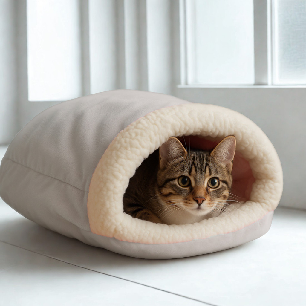 Cama Toca Para Gatos E Cachorros Saco De Dormir Ultra Macio Com Sherpa Pelúcia Toquinha Confortável