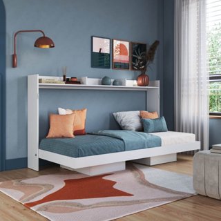 Cama Solteiro Juvenil Articulável Horizontal 80 Hanover  Branco em Oferta na Shopee