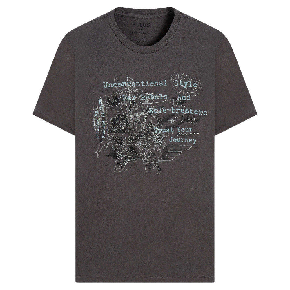 Camiseta Masculina Ellus Punk Flowers Cinza