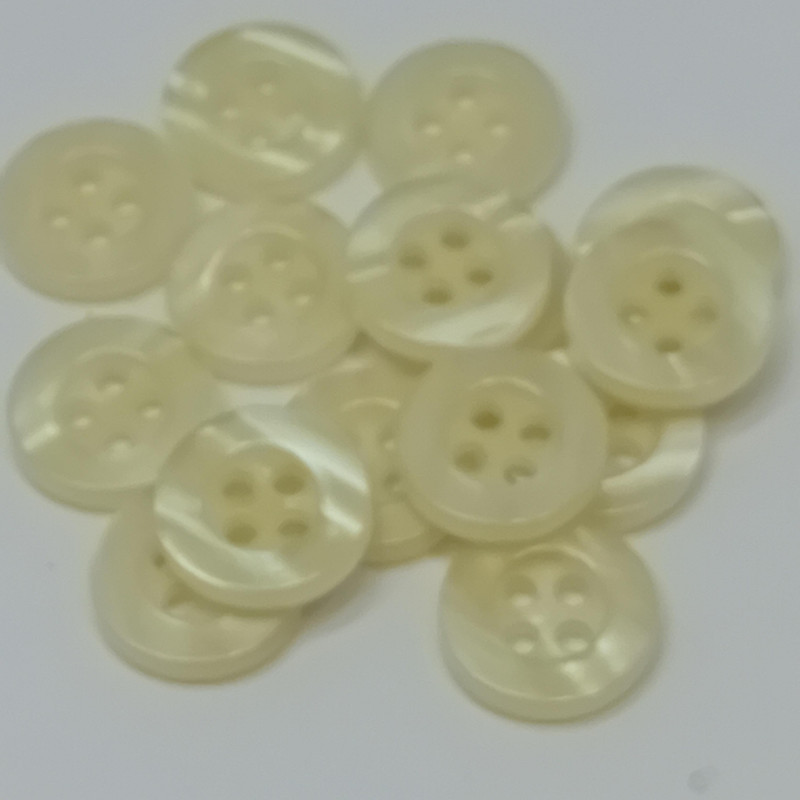 Botões Creme Perolado 11mm 4 Furos Brilho Perolado 50Un 100Un 200Un confecção camisas artesantos casaco Botão 44949