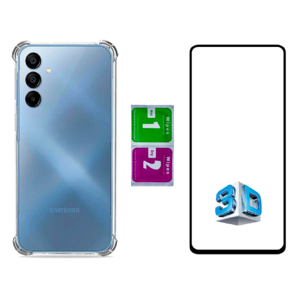 Capa Capinha Proteção Impacto Para Galaxy A16 + Pelicula Vidro 3d Compativel Samsung Protetor De Tela Case