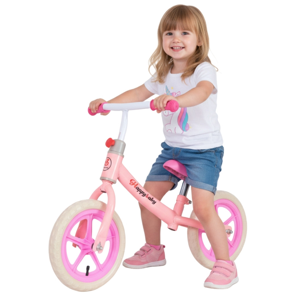 Bicicleta de Equilíbrio Sem Pedal Infantil Rosa Suporta 30kg - Castela