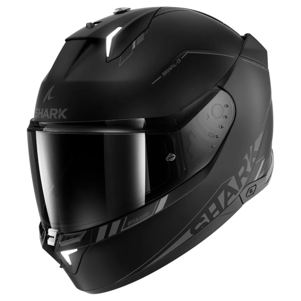 Capacete Escamotiavel Shark Skwal I3 Blank Mat Preto Fosco