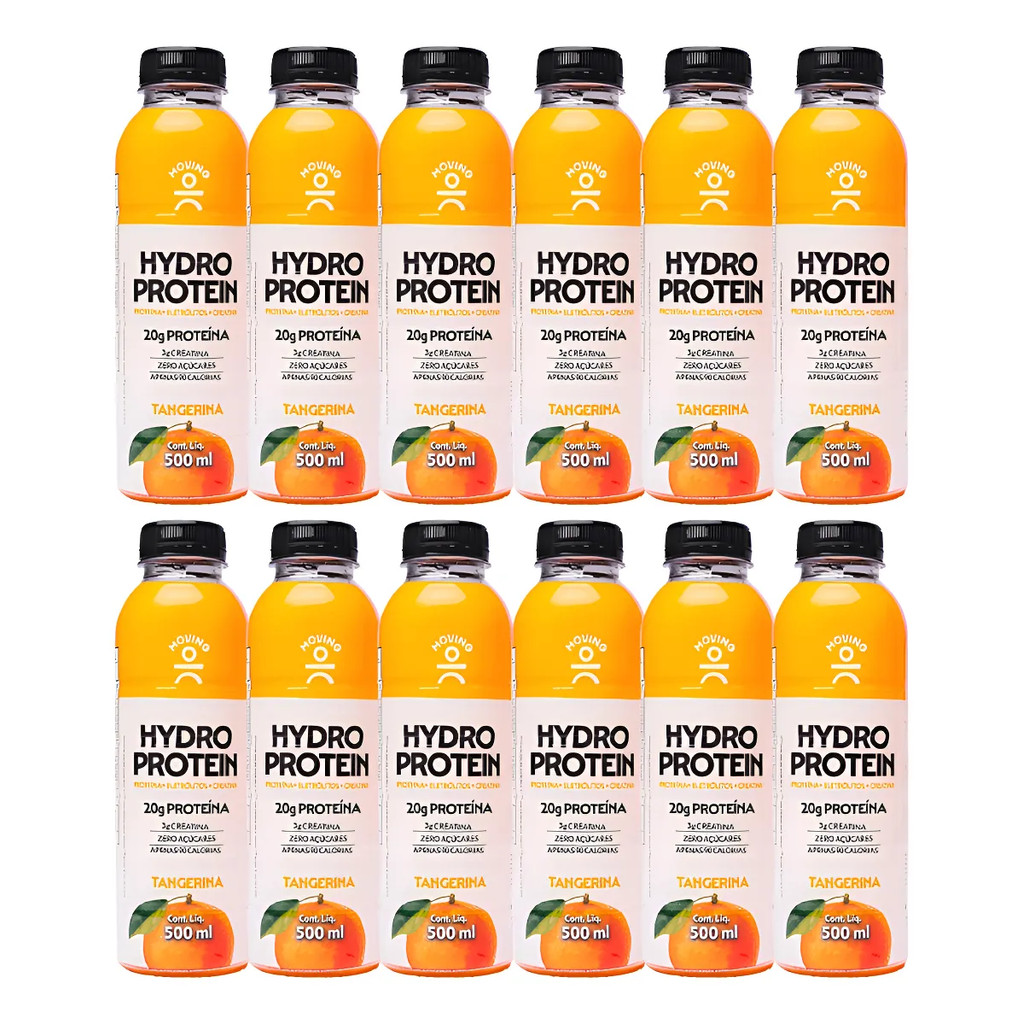 Bebida Moving Hydro Protein Isotônico Tangerina 500ml 12 Uni em Oferta na Shopee