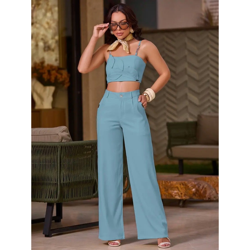 Conjunto Calça e Cropped Sofisticado Empório Pit Bull 91132