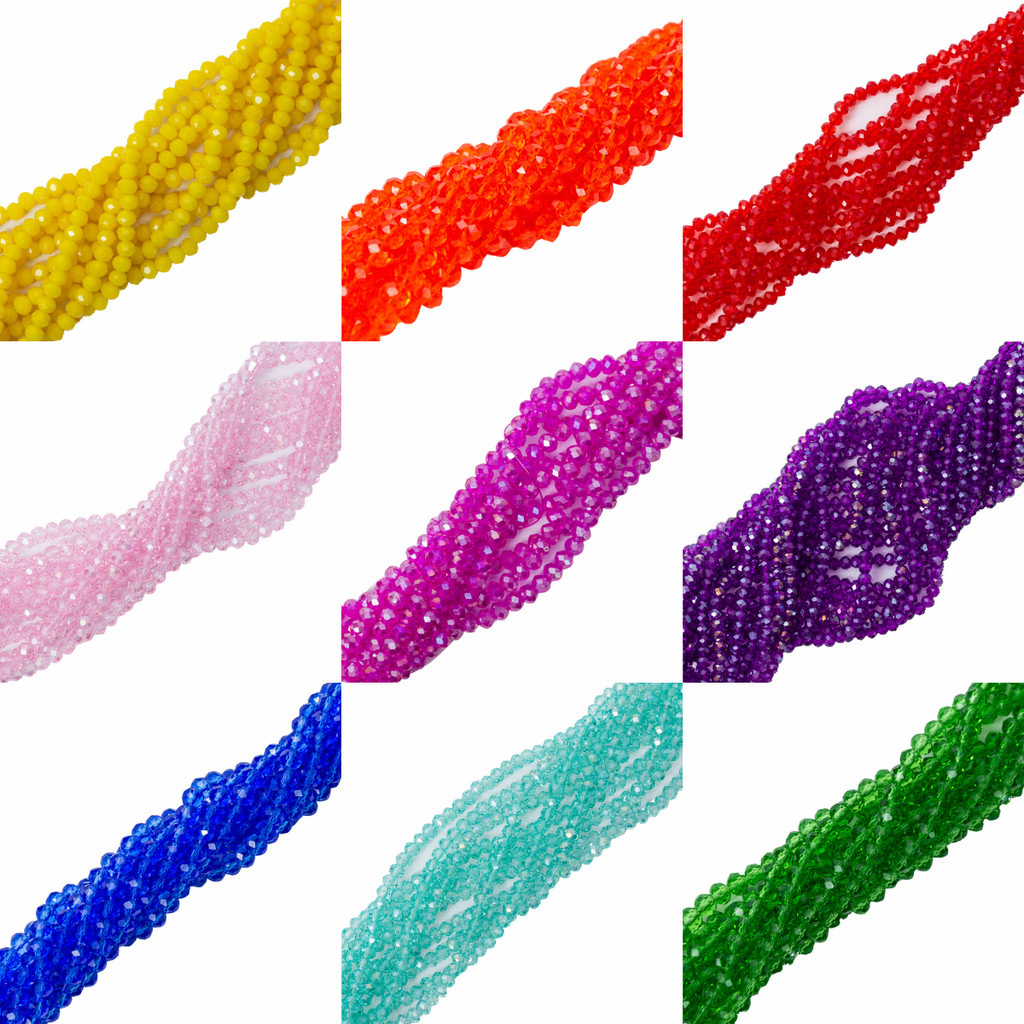 Kit 5 Fios Cristais De Vidro Diversas Cores 4mm 625 Contas em Oferta na Shopee