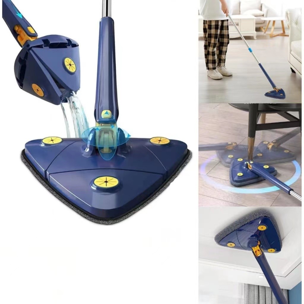 Rodo Mop Esfregão Triangulo 360º com pano Limpa e Torce - Mop de Limpeza Ajustavel/Giratoria 360°