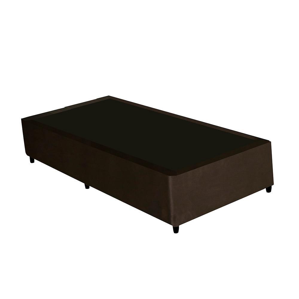Base Cama Box Solteiro Gazin Suede Marrom 88x188 Firme Durável Universal Pés Madeira em Oferta na Shopee