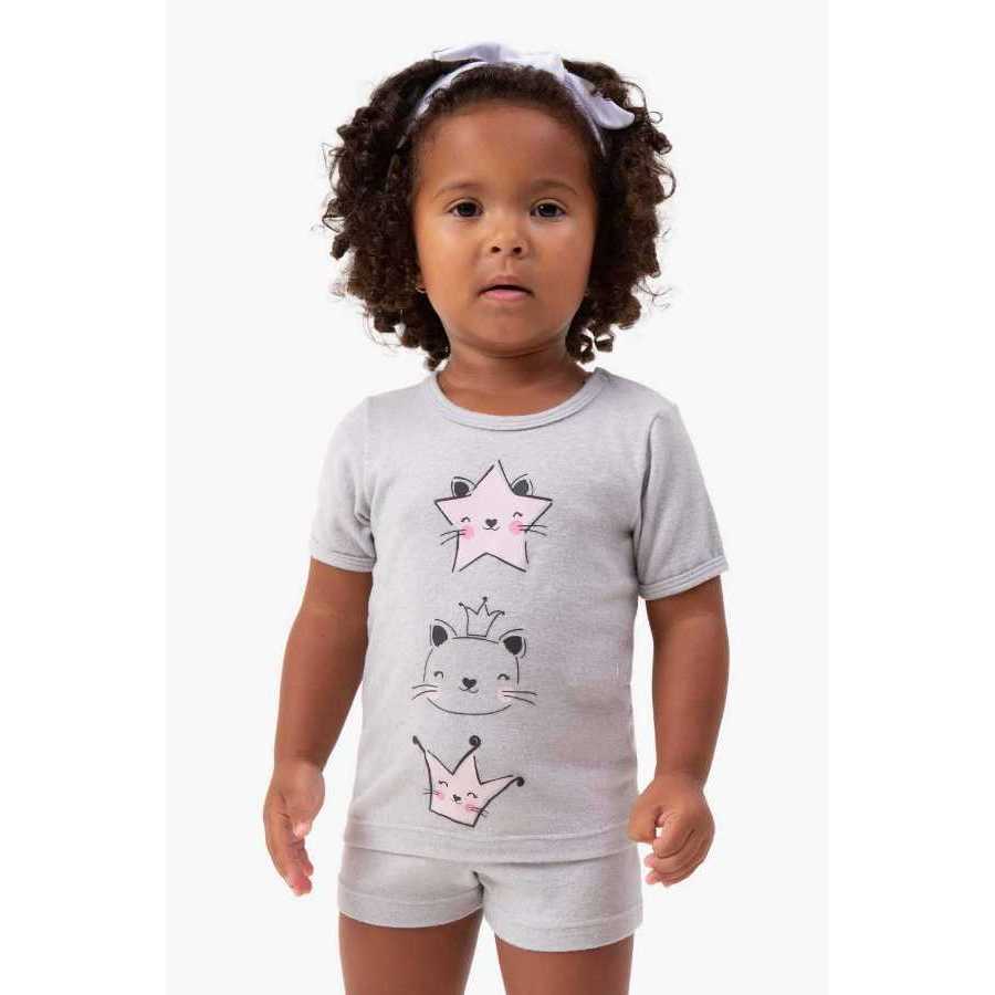 PIJAMA MELAGE GATINHO ESTRELA DEDEKA (23232)