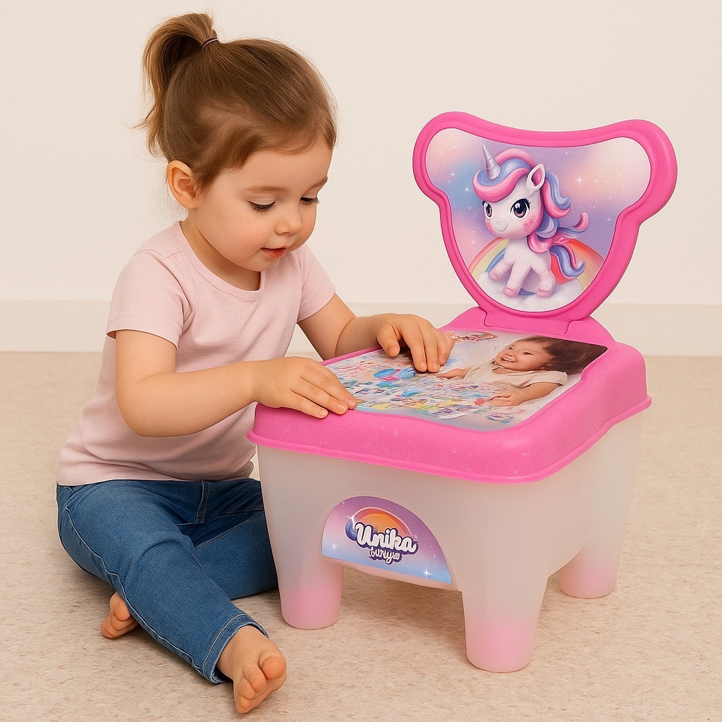 Cadeirinha Unika Unicórnio Pop Star com Unicórnio em Vinil + Acessórios de Beleza/Infantil Educativo em Oferta na Shopee