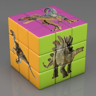 Crianças blocos de construção magnéticos quebra-cabeça quadrado pintura de seis lados educacional Animal dos desenhos an