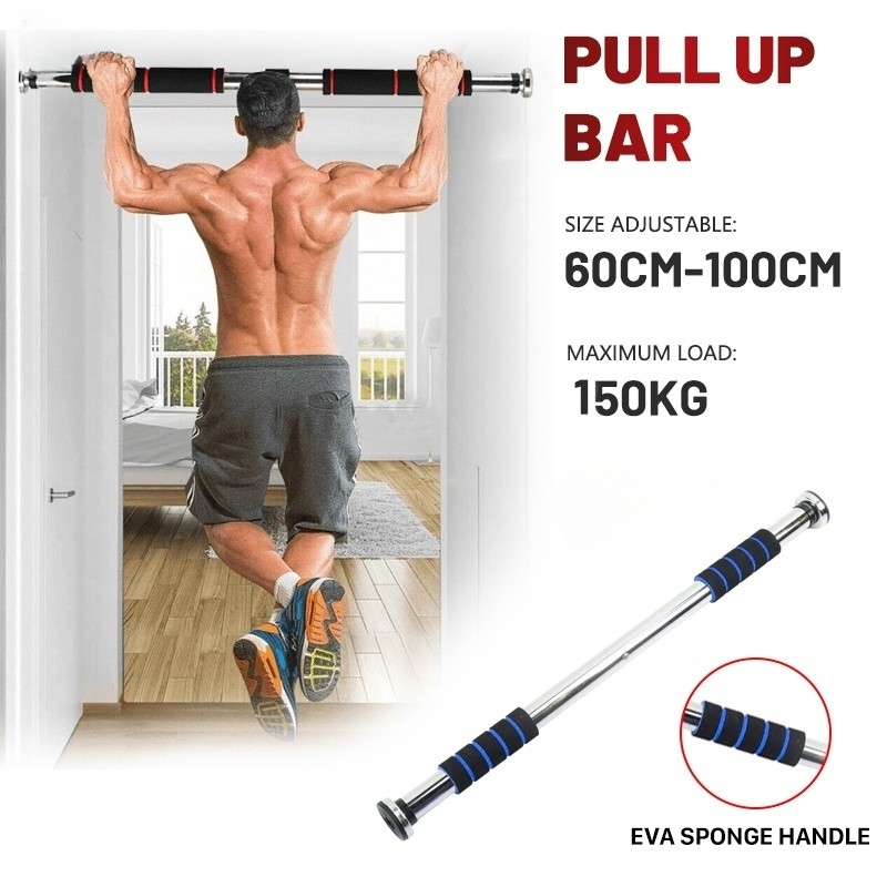 Barra Fixa Flexão Porta Apoio Regulável 64 a 100 Cm, com apoios
