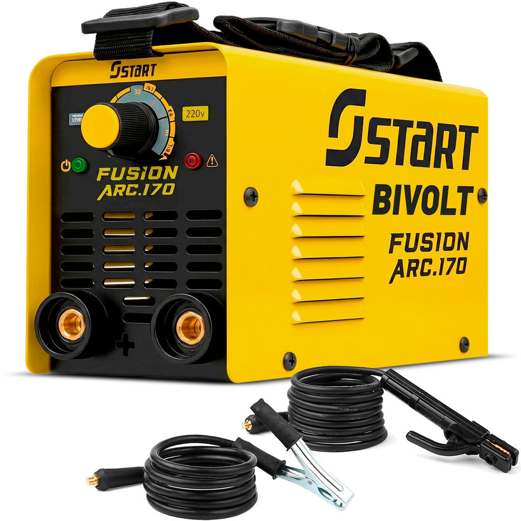 Máquina De Solda Inversora 170a Portátil Mma Tig Bivolt Start Com Acessórios Fusion Arc 170