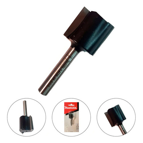 Fresa Reta Makita D-67789 6mm Tupia Carbeto para Madeira 20mm 50.8mm Profissional Marcenaria Corte Reto