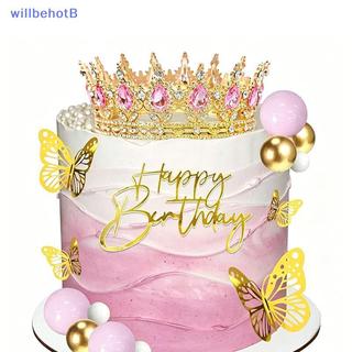 [WillbehotB] Topper De Bolo Com Coroa De Cristal , Decoração Grande E Brilhante Para Tema De Princesa , Aniversário , Ch