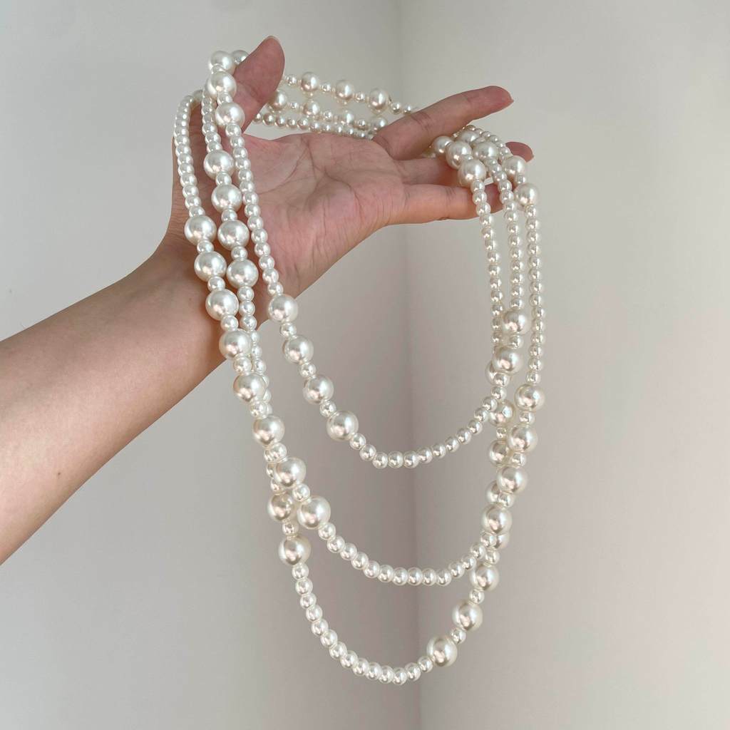 colar colar femenino Lentamente grande pequena pérola Irregular Multi-camada colar de pérolas High-End luz luxo nicho el