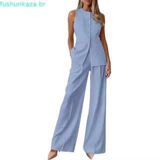 2025 Outono Novo Estilo Blazer Feminino de Manga Curta8580106 Calça Perna Reta8578106 Conjunto de conjunto de conjunto