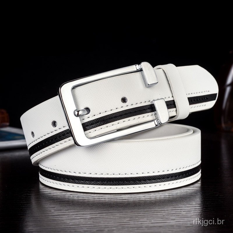 Cinto De Couro Genuíno De Homem Fivela Moda Casual Versão Coreana Vaca JF5146